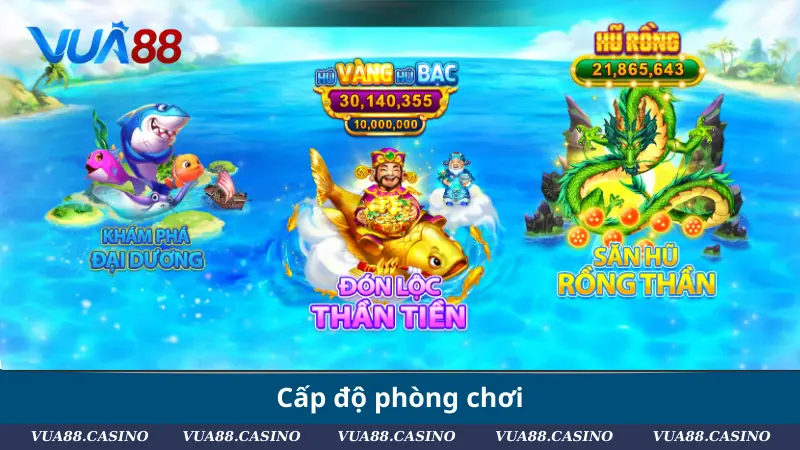 Bắn Cá Thần Tài - Chinh Phục Đại Dương Nhận Thưởng Lớn Cấp độ phòng chơi