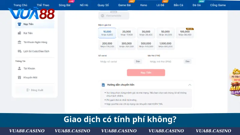 Câu Hỏi Thường Gặp VUA88 - Giải Đáp Mọi Thắc Mắc Chi Tiết Giao dịch có tính phí không?